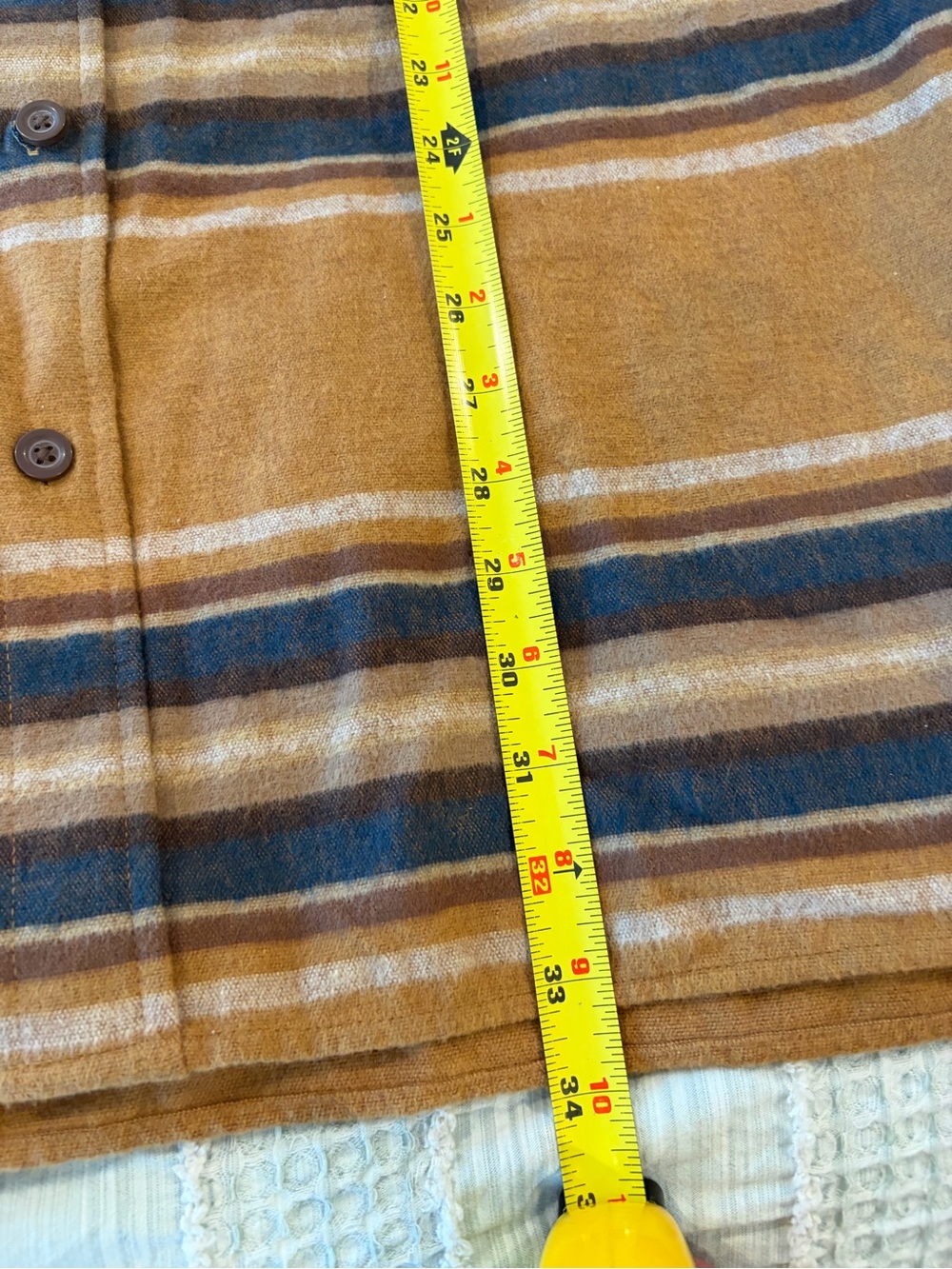 L.L.Bean Chamois Shirt Men XL Reg Brown Striped Flannel Button Up Heavy - Picture 6 of 6